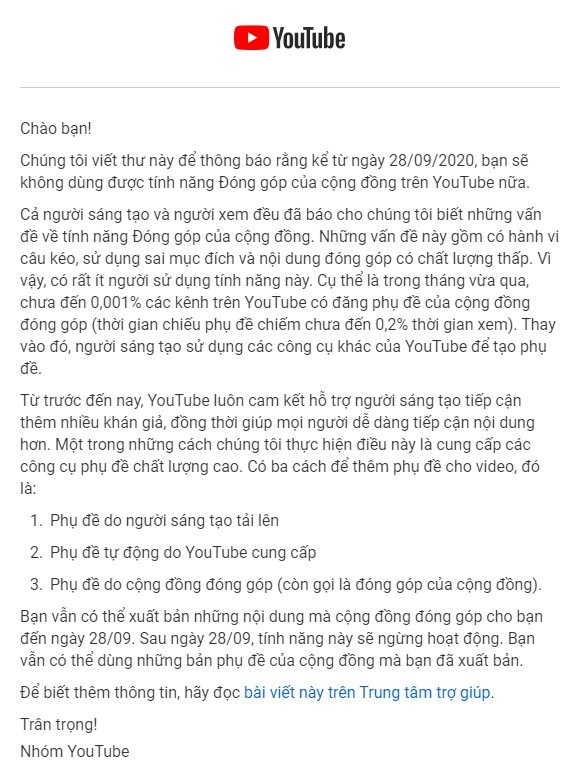 YouTube gỡ bỏ tính năng cho cộng đồng đóng góp phụ đề vì bị người dùng trục lợi cá nhân - ảnh 1