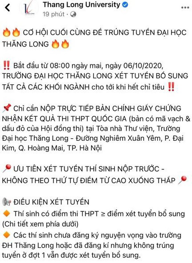 ĐH Thăng Long xét tuyển bổ sung sai quy định, phụ huynh, thí sinh thức xuyên đêm nộp hồ sơ - ảnh 1