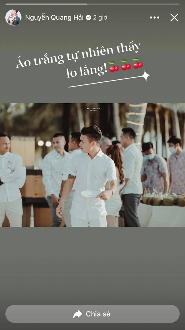 Quang Hải lặng lẽ đặt trạng thái
