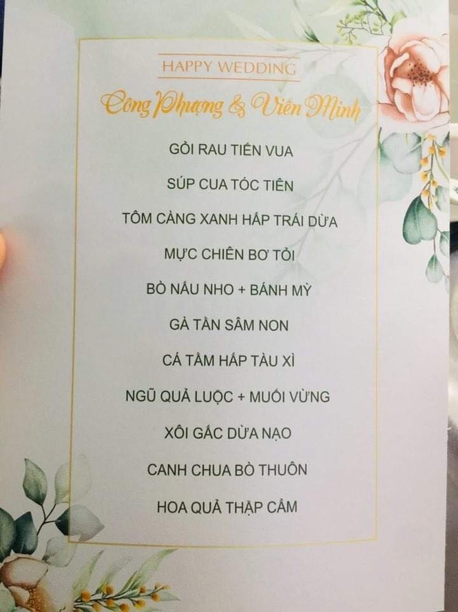 Thực đơn đám cưới Công Phượng: Toàn là sơn hào, hải vị nhưng lại thiếu món quen thuộc này - ảnh 1
