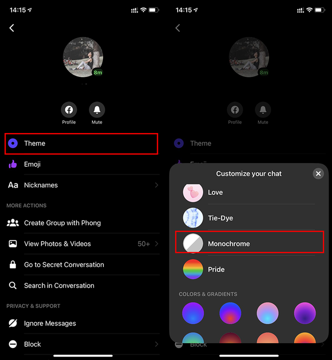 Đổi giao diện Facebook Messenger sang màu đen trắng siêu đẹp, bạn biết cách chưa? - ảnh 2