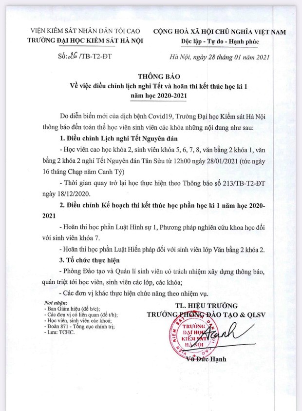 Nhiều trường học tại Hà Nội cho HS-SV nghỉ Tết sớm, dừng các hoạt động ngoại khoá - ảnh 2