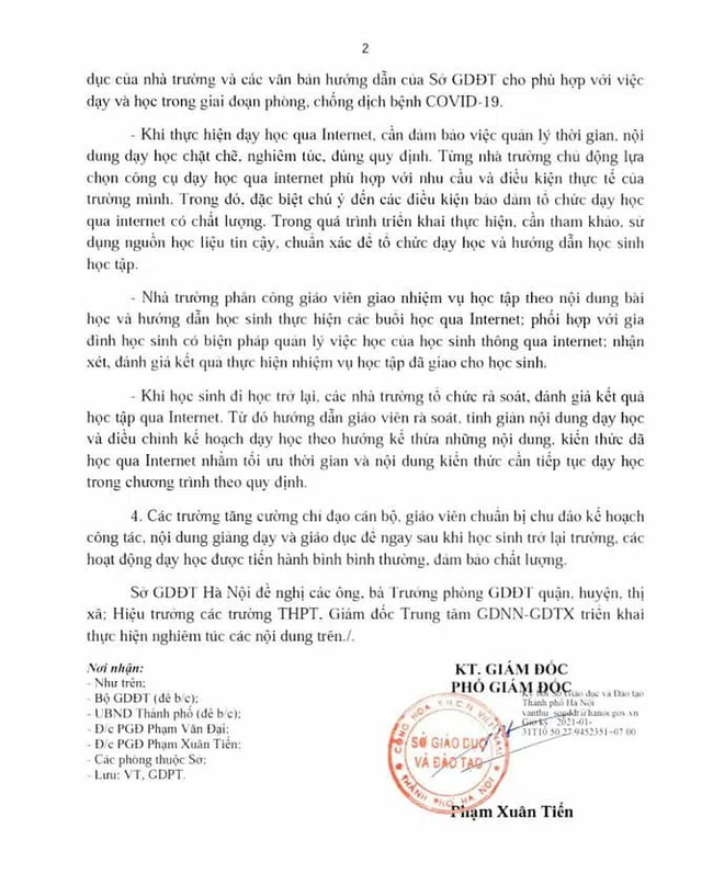 Học sinh Hà Nội bắt đầu học trực tuyến từ ngày mai 1/2 theo thời khoá biểu chung của trường - ảnh 2