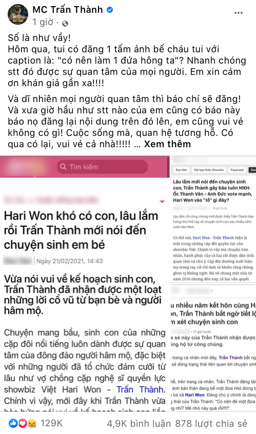 MC Trấn Thành lên tiếng bảo vệ Hari Won: