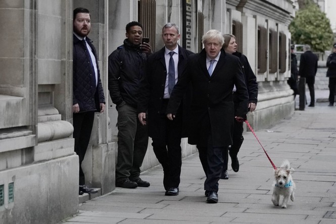 Tổng tuyển cử Anh: Thủ tướng Boris Johnson dắt chó đi bỏ phiếu - ảnh 2