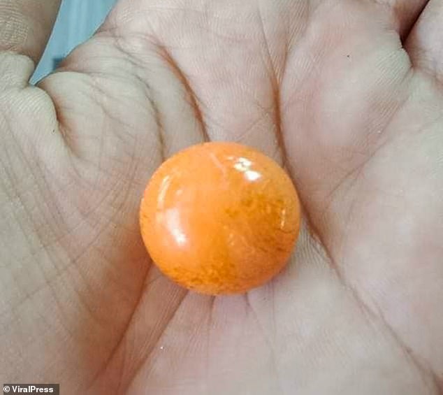 Bite on a billion orange pearl while eating a boiled snail - photo 5