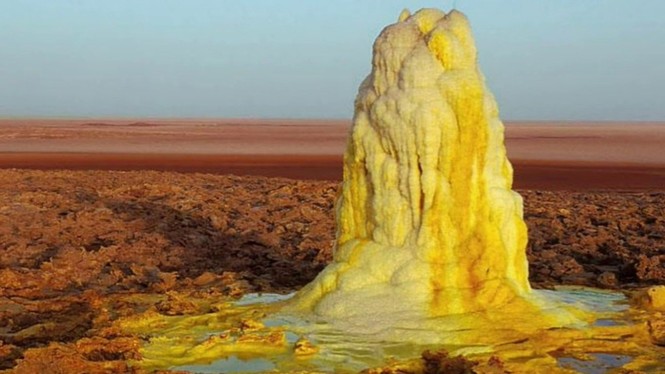 Dallol núi lửa ao mặn axit suối nước nóng không có vi sinh vật Ethiopia - ảnh 19