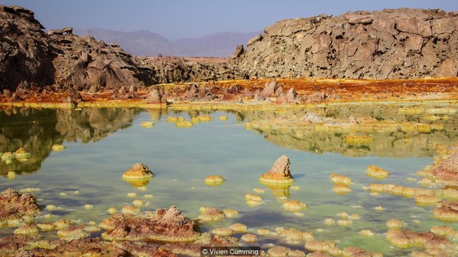 Dallol núi lửa ao mặn axit suối nước nóng không có vi sinh vật Ethiopia - ảnh 20