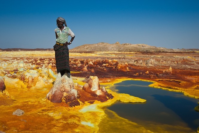 Dallol núi lửa ao mặn axit suối nước nóng không có vi sinh vật Ethiopia - ảnh 21