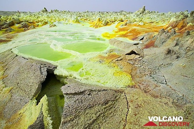 Dallol núi lửa ao mặn axit suối nước nóng không có vi sinh vật Ethiopia - ảnh 5