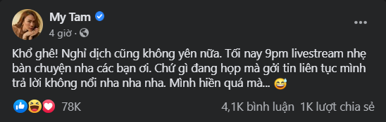 Mỹ Tâm livestream: