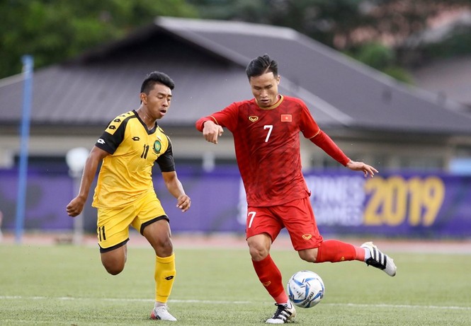 Đức Chinh 'nổ súng' tưng bừng, U22 Việt Nam dội mưa gôn vào lưới Brunei - ảnh 14