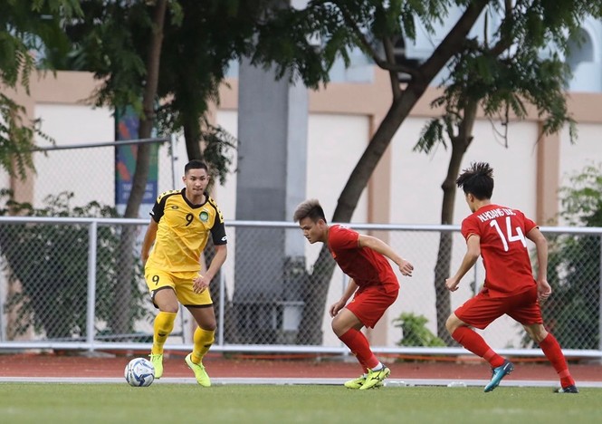 Đức Chinh 'nổ súng' tưng bừng, U22 Việt Nam dội mưa gôn vào lưới Brunei - ảnh 19