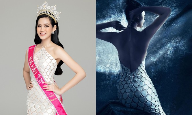 Mặc cùng bộ váy tiên cá, Hoa hậu Đỗ Thị Hà hay Lương Thùy Linh khác biệt ra sao? - ảnh 6