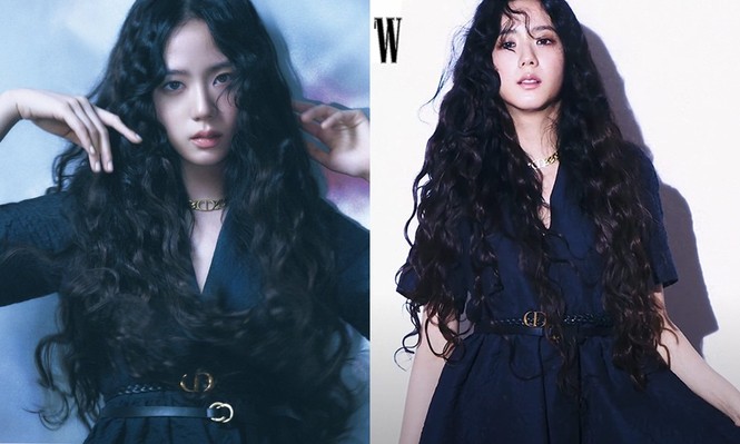 Cùng mặc bộ váy xanh thanh nhã, Triệu Lệ Dĩnh sang chảnh còn Jisoo lại phóng khoáng - ảnh 4