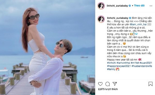 Linh Chi úp mở mang thai với Lâm Vinh Hải sau 5 năm yêu nhau - ảnh 1
