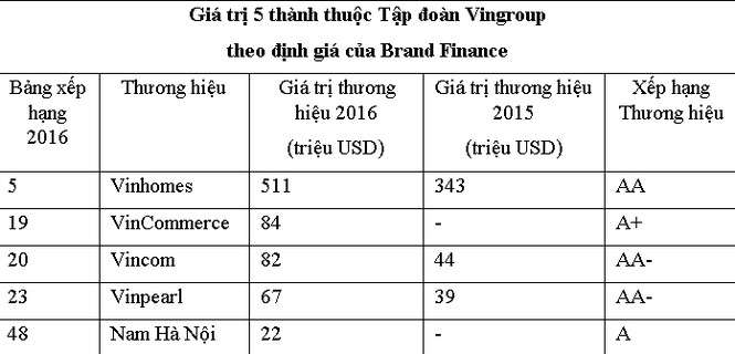 Vingroup sở hữu 5 danh hiệu Thương hiệu Giá trị nhất Việt Nam - ảnh 4