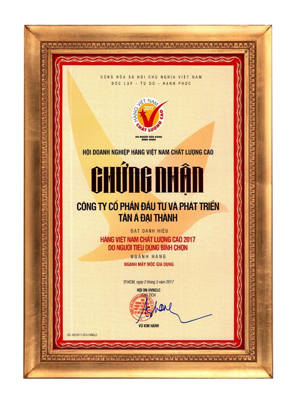 Tân Á Đại Thành nhận giải thưởng uy tín “Hàng VN Chất lượng cao” - ảnh 1