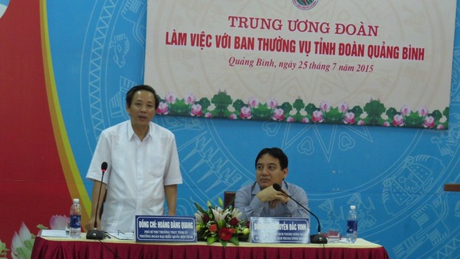 Bí thư thứ nhất T.Ư Đoàn làm việc với Tỉnh Đoàn Quảng Bình - ảnh 1