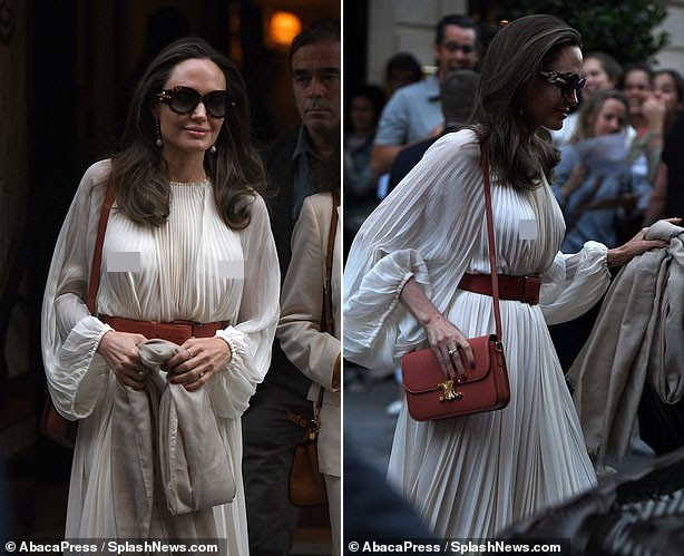 Angelina Jolie bất ngờ táo bạo 'thả rông' vòng một trên phố - ảnh 4