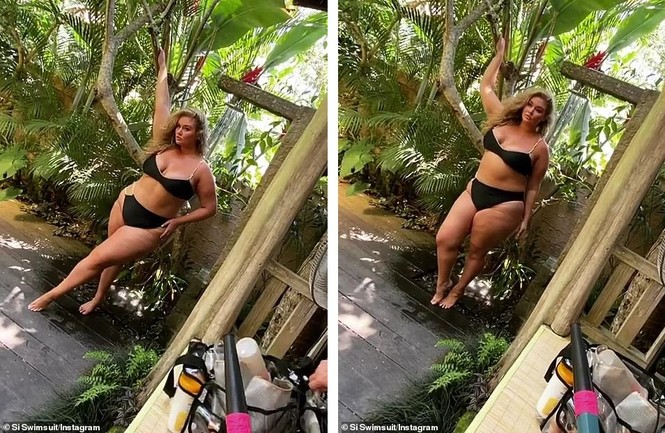 Mẫu béo Hunter McGrady tung ảnh hậu trường chụp hình áo tắm ‘bỏng mắt’ - ảnh 5