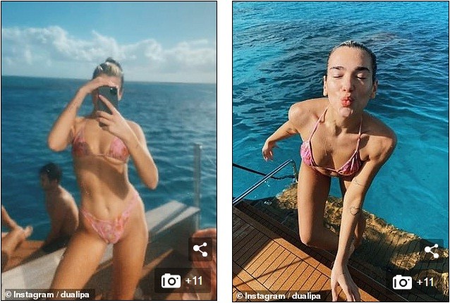 Dua Lipa ‘thả dáng’ gợi cảm với bikini bé xíu trên du thuyền - ảnh 3