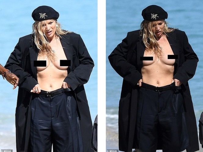 Kate Moss vô tư phơi ngực trần trong buổi chụp hình cho Dior - ảnh 2