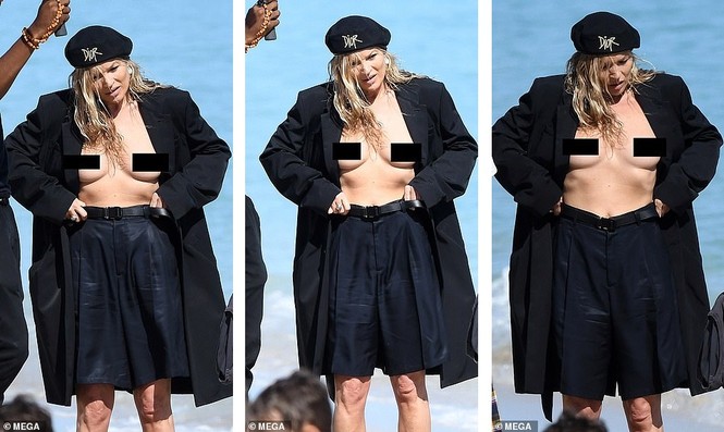Kate Moss vô tư phơi ngực trần trong buổi chụp hình cho Dior - ảnh 3