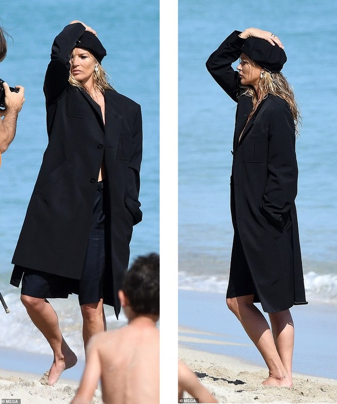 Kate Moss vô tư phơi ngực trần trong buổi chụp hình cho Dior - ảnh 4