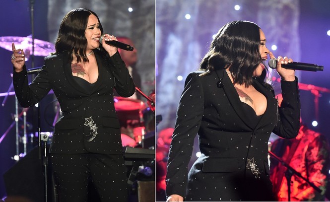 Hình xăm hoa hồng trên vòng một ‘khủng’ của Faith Evans - ảnh 7