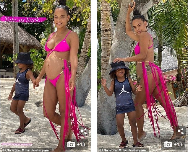 Mang thai lần 3, Christina Milian vẫn quyến rũ khó cưỡng với bikini bé xíu - ảnh 3