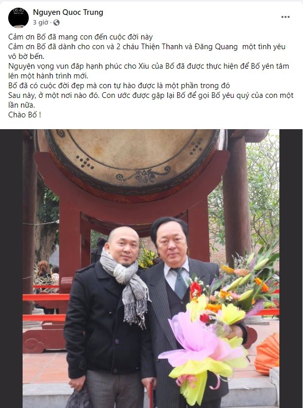 Nhạc sĩ Quốc Trung viết tâm thư tiễn biệt bố - NSND Trung Kiên - ảnh 1