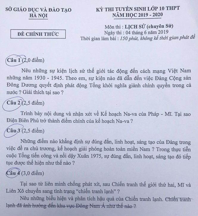 Tổng hợp đề thi lớp 10 chuyên ở Hà Nội: Toán, Văn