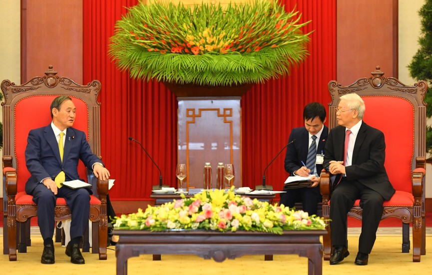 Tổng Bí thư, Chủ tịch nước Nguyễn Phú Trọng tiếp Thủ tướng Nhật Bản - ảnh 4