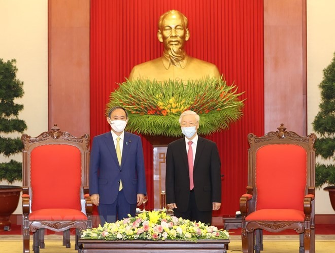 Tổng Bí thư, Chủ tịch nước Nguyễn Phú Trọng tiếp Thủ tướng Nhật Bản - ảnh 2