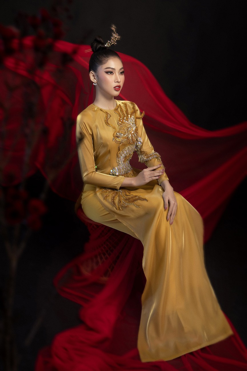 Hoa hậu Đỗ Thị Hà, Á hậu Phương Anh-Ngọc Thảo hóa 'mỹ nhân cổ trang' trong bộ ảnh Tết - ảnh 8