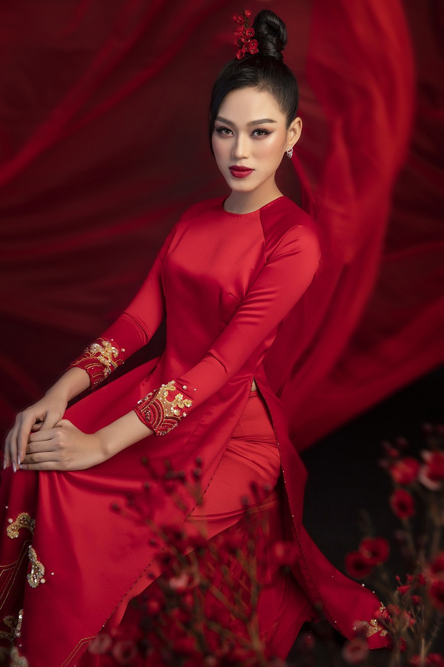 Hoa hậu Đỗ Thị Hà, Á hậu Phương Anh-Ngọc Thảo hóa 'mỹ nhân cổ trang' trong bộ ảnh Tết - ảnh 3