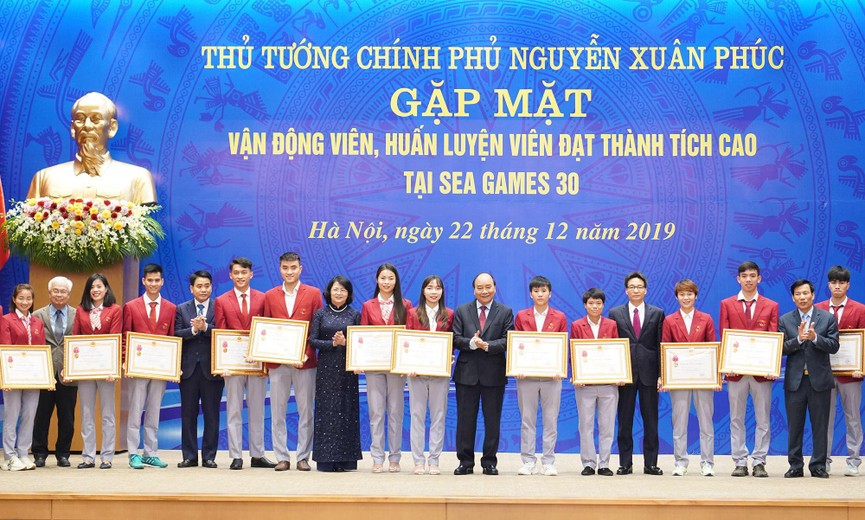 Thủ tướng gặp mặt, vinh danh VĐV, HLV đạt thành tích cao tại SEA Games 30 - ảnh 4