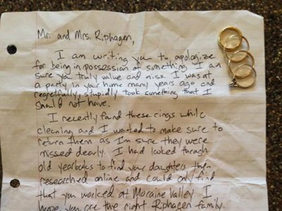 Trộm viết thư xin lỗi sau 15 năm