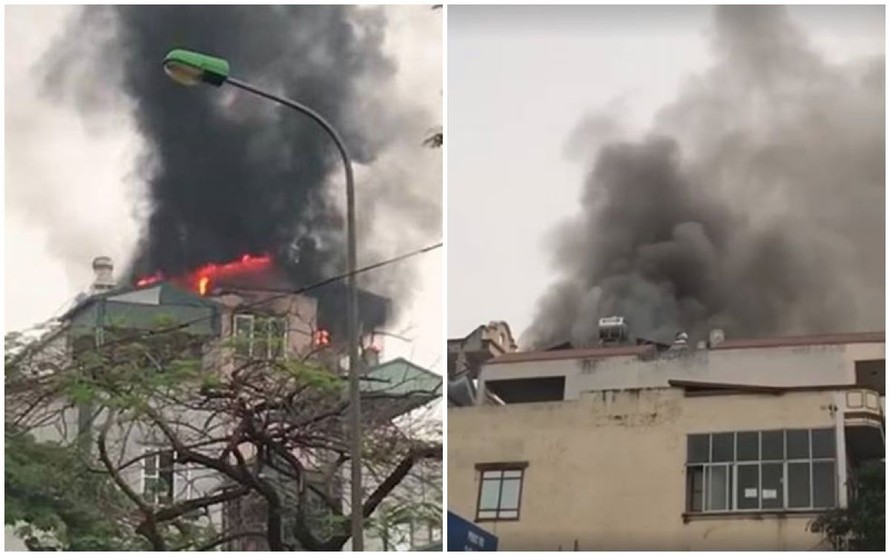 Hà Nội: Cháy lớn nhà dân ở phố Lạc Trung