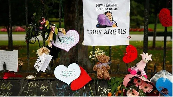 Một điểm tưởng niệm các nạn nhân vụ thảm sát ở nhà thờ New Zealand. (Ảnh: CNA)