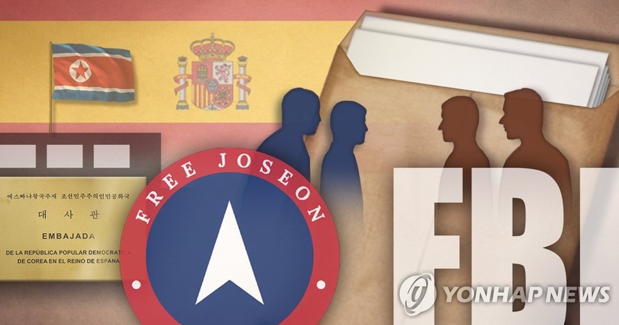 Tổ chức Joseon Tự do nói rằng họ chia sẻ các thông tin đánh cắp từ Đại sứ quán Triều Tiên ở Tây Ban Nha với FBI. (Ảnh: Yonhap)