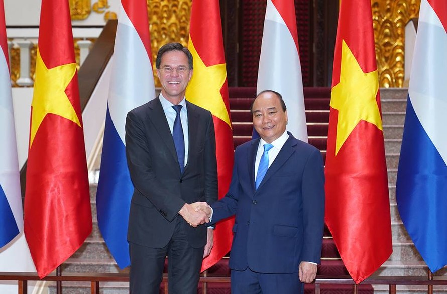 Thủ tướng Nguyễn Xuân Phúc và Thủ tướng Hà Lan Mark Rutte. (Ảnh: Như Ý)