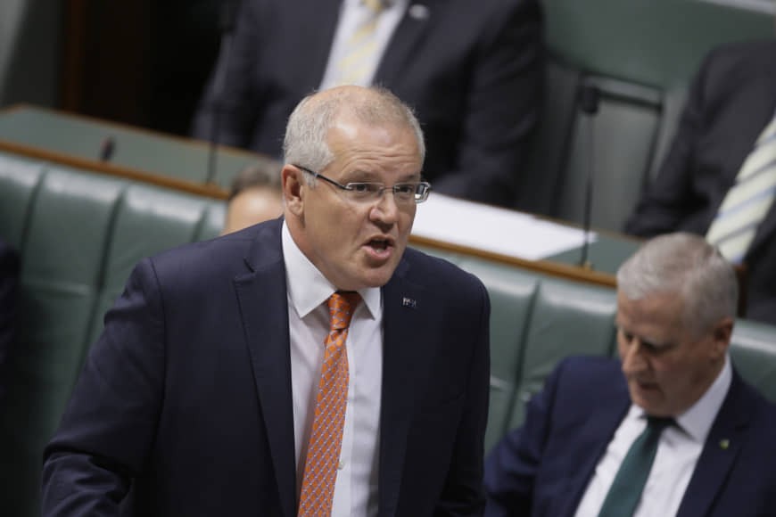 Thủ tướng Úc Scott Morrison phát biểu trước quốc hội Úc hôm 4/7. (Ảnh: AP)