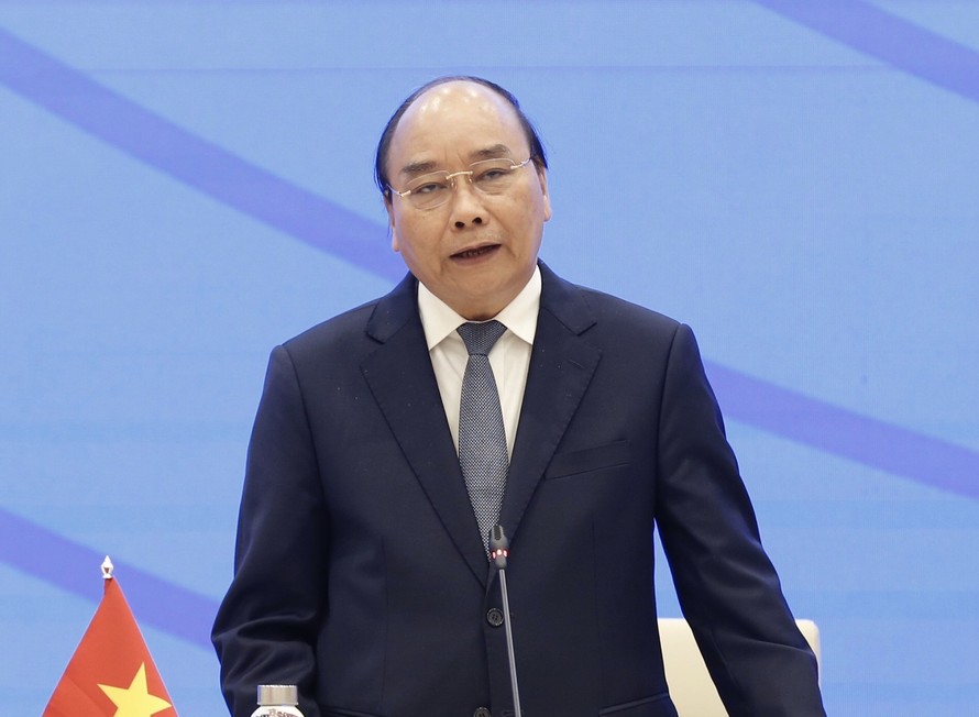 Thủ tướng Nguyễn Xuân Phúc chủ trì cuộc họp báo quốc tế sau Hội nghị. (Ảnh: Như Ý)