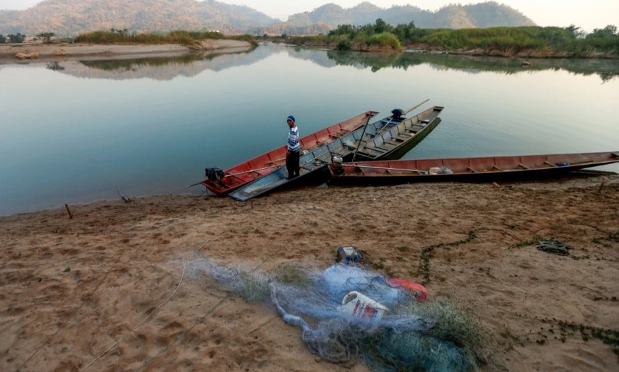 Nước sông Mekong xuống mức thấp kỷ lục trong 2 năm liên tiếp. (Ảnh: Reuters)