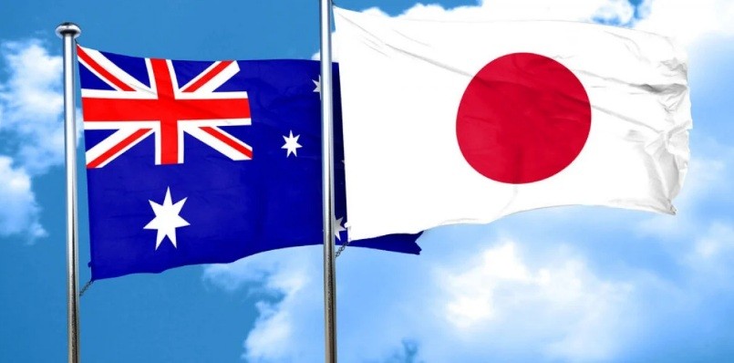 Quốc kỳ của Nhật và Úc. (Ảnh: Getty Images)