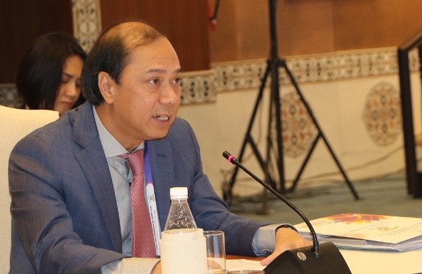 Thứ trưởng Ngoại giao Nguyễn Quốc Dũng tại phiên họp SOM Asean - Ấn Độ ngày 23/1. (Ảnh: Huy Bình)