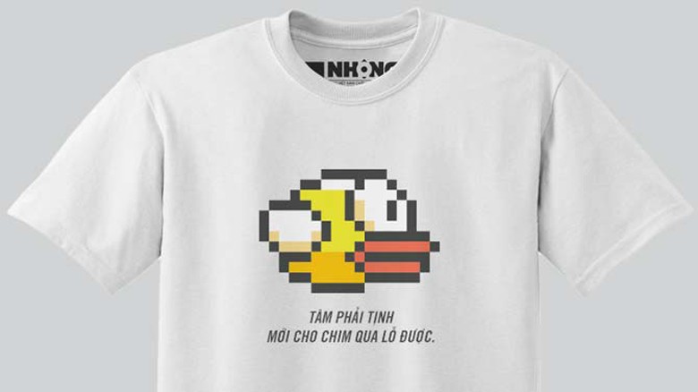 Mẫu phác thảo áo Flappy Bird của nhong.vn. 