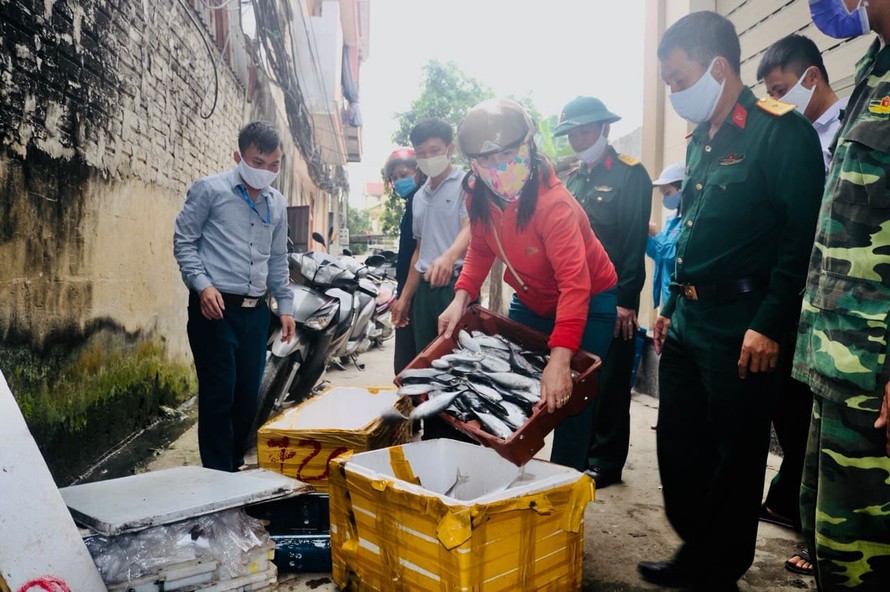 Ngư dân Nghệ An mang hàng tạ cá biển tươi đến ủng hộ khu cách ly tập trung